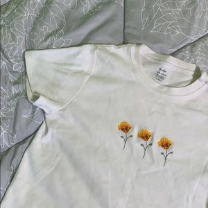 Brandy Melville Yellow Flowers Shirt